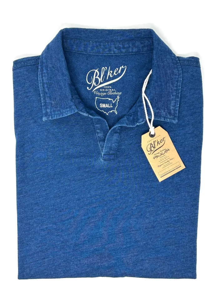 POLO BL'KER VINTAGE INDIGO JERSEY SENZA BOTTONI